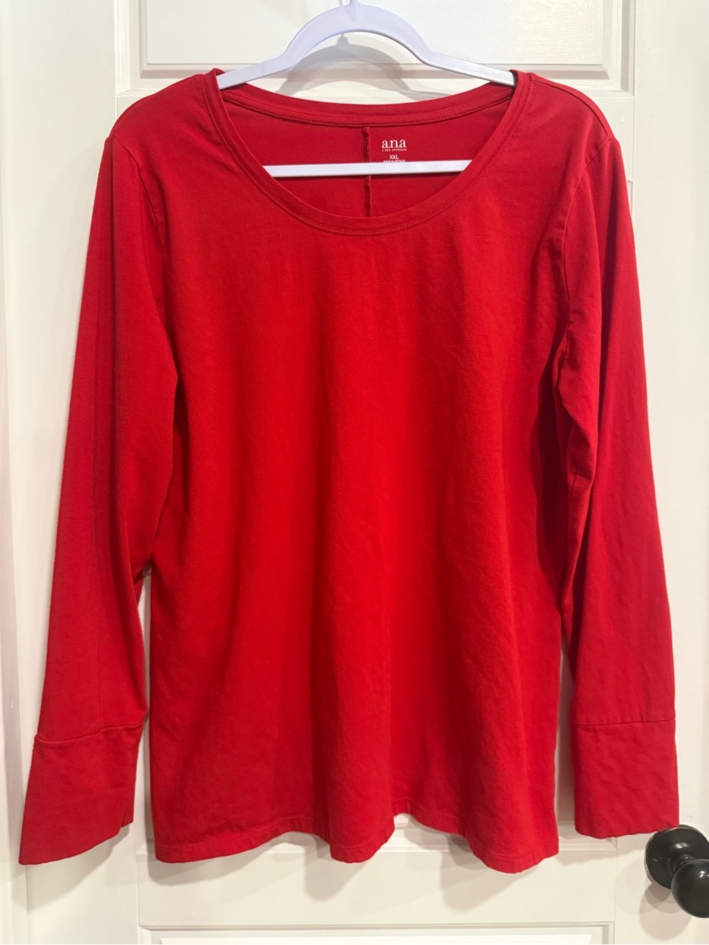 a.n.a A New Approach XXL Red Long Sleeve Scoop Neck Tunic Top